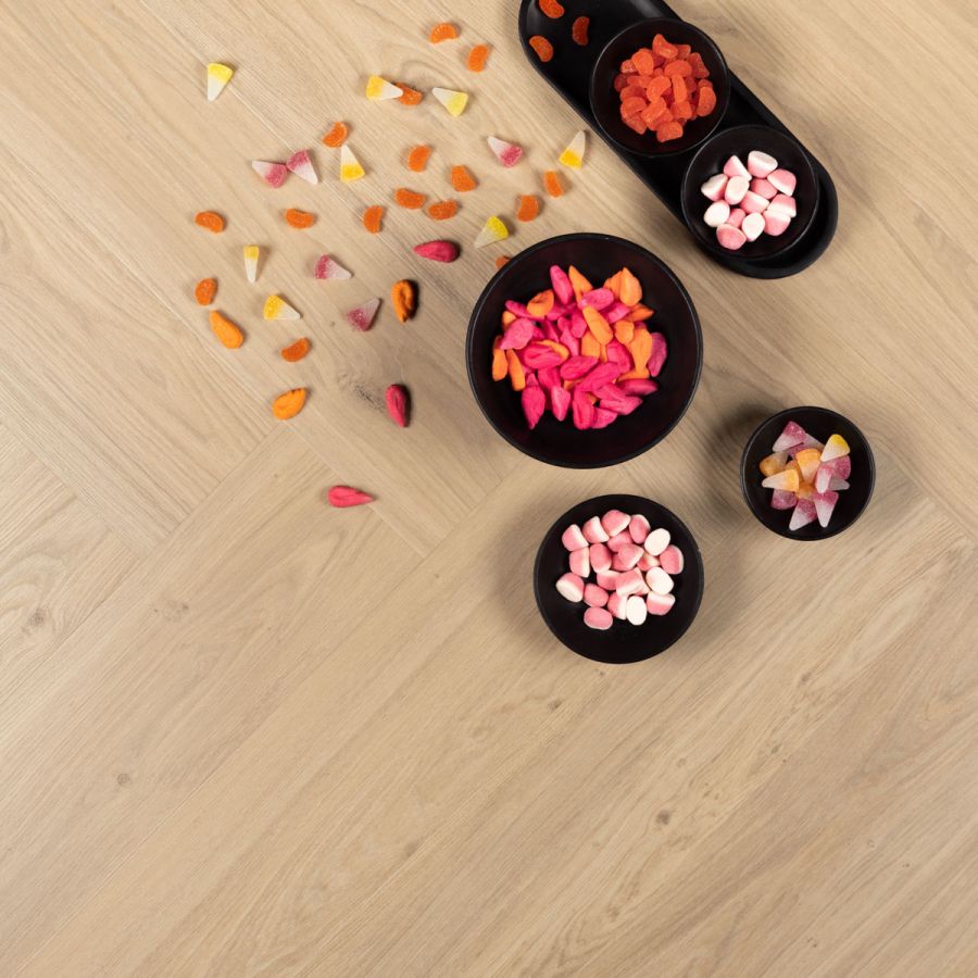 Visgraat crème brûlée PVC-plak - Afbeelding 2